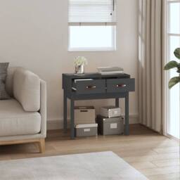 Berkfield Home Console Table Grey 76.5x40x75 cm Solid Wood Pine - thumbnail 6