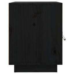 Berkfield Home Bedside Cabinet Black 40x34x45 cm Solid Wood Pine - Size: 40 x 34 x 45 cm - thumbnail 8