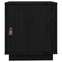 Berkfield Home Bedside Cabinet Black 40x34x45 cm Solid Wood Pine - Size: 40 x 34 x 45 cm - thumbnail 6