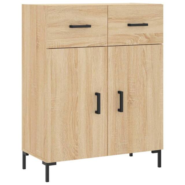 Berkfield Home Sideboard Sonoma Oak 69.5x34x90 cm Engineered Wood in Light Tan - image 1