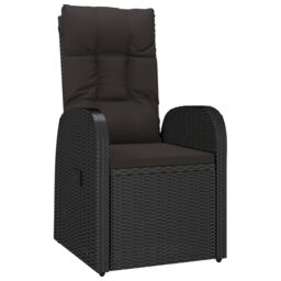 Berkfield Home 7 Piece Garden Dining Set with Cushions Black Poly Rattan - thumbnail 3