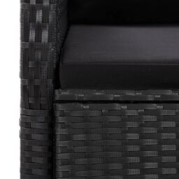 Berkfield Home 7 Piece Garden Dining Set with Cushions Black Poly Rattan - thumbnail 6