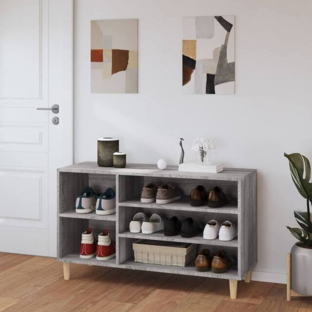 Berkfield Home Shoe Cabinet Grey Sonoma 102x36x60 cm Engineered Wood - Size: 102 x 36 x 60 cm - image 1