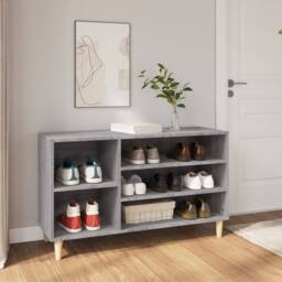 Berkfield Home Shoe Cabinet Grey Sonoma 102x36x60 cm Engineered Wood - Size: 102 x 36 x 60 cm - thumbnail 2