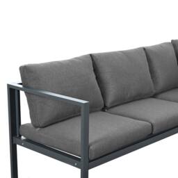 HomeTouch Outdoor 5 Seater Terrace Lounge Sofa Set with Coffee Table in Grey - Size: 5 Pack - thumbnail 8