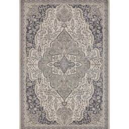 THE RUGS Terrain Designer Shortpile Rug Durable Medallion Polypropylene Rug in Grey - Size: 240 cm x 340 cm - thumbnail 1