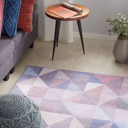 Wyld and Coco Pastel Triangle Area Rug 140 x 200 cm Blue Grey - Size: 140 cm x 200 cm
