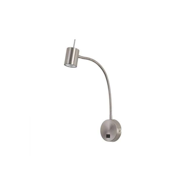 Netlighting Bas Wall Reading Light Satin Nickel 1x GU10 in Grey