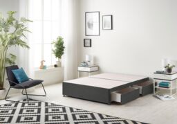 Somnior Ziggy Platform Divan Bed Base With 2 Drawers Tweed in Charcoal - Size: Double - thumbnail 2