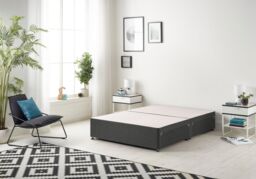 Somnior Ziggy Platform Divan Bed Base With 2 Drawers Tweed in Charcoal - Size: Double - thumbnail 1