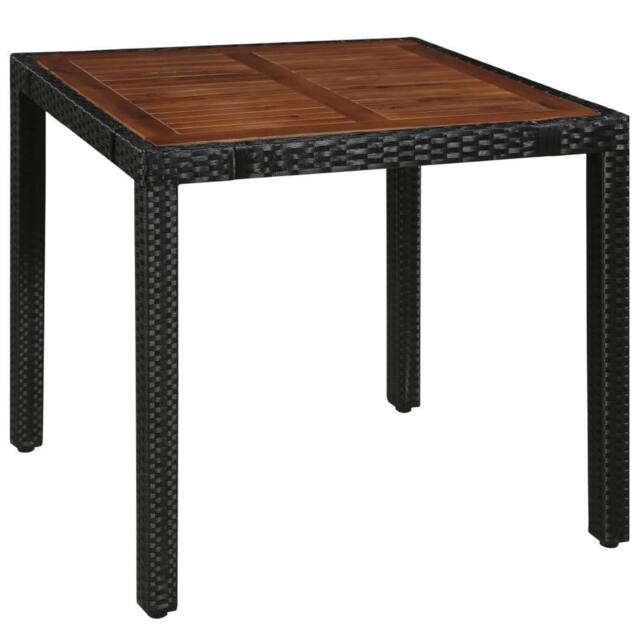 Berkfield Home 5 Piece Outdoor Dining Set Poly Rattan & Acacia Wood Black - image 1