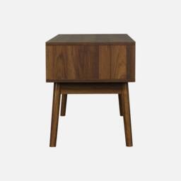 sweeek 115cm Tv Unit Grooved Wood Detail 2 Doors in Dark Brown - thumbnail 3