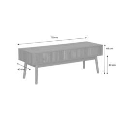 sweeek 115cm Tv Unit Grooved Wood Detail 2 Doors in Dark Brown - thumbnail 5