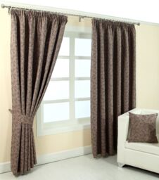 Homescapes Vintage Floral Jacquard Curtain Tie Back Pair in Purple - thumbnail 5