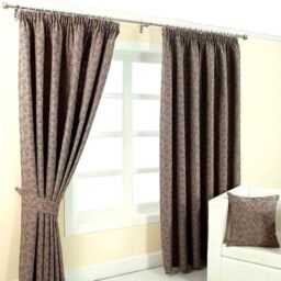 Homescapes Vintage Floral Jacquard Curtain Tie Back Pair in Purple - thumbnail 3