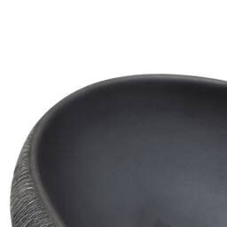Berkfield Home Countertop Basin Black & Grey Oval 59x40x15 cm Ceramic - Size: 59 x 40 x 15 cm - thumbnail 7