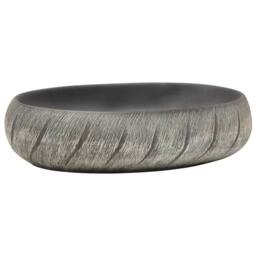 Berkfield Home Countertop Basin Black & Grey Oval 59x40x15 cm Ceramic - Size: 59 x 40 x 15 cm