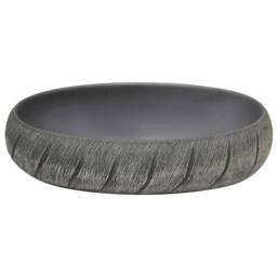 Berkfield Home Countertop Basin Black & Grey Oval 59x40x15 cm Ceramic - Size: 59 x 40 x 15 cm - thumbnail 4