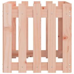 Berkfield Home Garden Planter with Fence Design 50x50x50 cm Solid Wood Douglas in Brown - Size: 50 x 50 x 50 cm - thumbnail 5