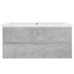 Berkfield Home Sink Cabinet with Built-in Basin Concrete Grey Engineered Wood - thumbnail 5