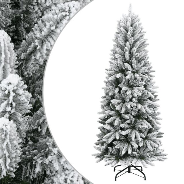 Berkfield Home Artificial Christmas Tree with Flocked Snow 120 cm PVC&PE in White - image 1