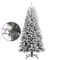 Berkfield Home Artificial Christmas Tree with Flocked Snow 120 cm PVC&PE in White - thumbnail 6