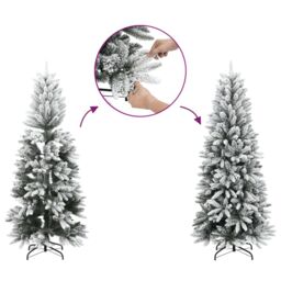 Berkfield Home Artificial Christmas Tree with Flocked Snow 120 cm PVC&PE in White - thumbnail 4