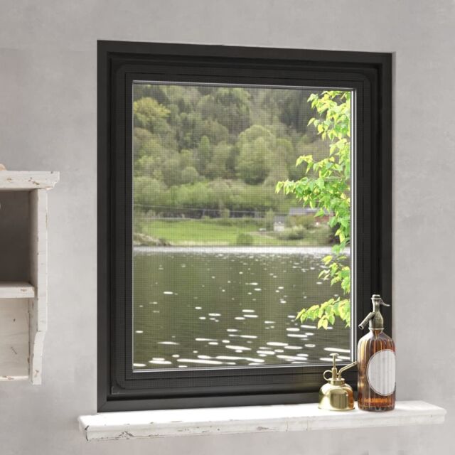 Berkfield Home Magnetic Insect Screen for Windows Anthracite 100x120 cm in Black - image 1