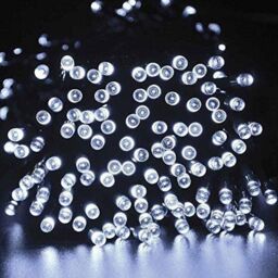 Shatchi 100LEDs Christmas Fairy String Lights Indoor/Outdoor Green Cable Main power Memory Auto Timer in White - thumbnail 2
