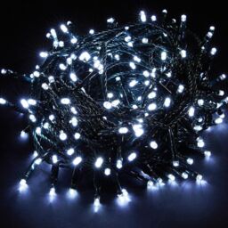 Shatchi 100LEDs Christmas Fairy String Lights Indoor/Outdoor Green Cable Main power Memory Auto Timer in White
