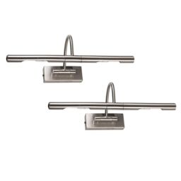 ValueLights Capri Pair of Adjustable Twin Bulb Picture Wall Lights with G9 Bulbs in Metallic Silver - thumbnail 5