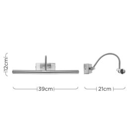 ValueLights Capri Pair of Adjustable Twin Bulb Picture Wall Lights with G9 Bulbs in Metallic Silver - thumbnail 8