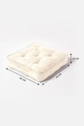 Homescapes Faux Suede Armchair Booster Cushion in Cream - Size: 50 cm x 50 cm - thumbnail 2