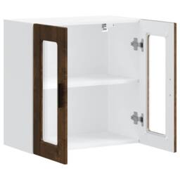 Berkfield Home Kitchen Wall Cabinet with Glass Door Porto Smoked Oak in Brown - thumbnail 5