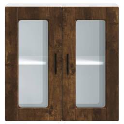 Berkfield Home Kitchen Wall Cabinet with Glass Door Porto Smoked Oak in Brown - thumbnail 6