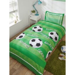 Rapport Men's Goal Football Duvet Cover Set in Green - Size: Single