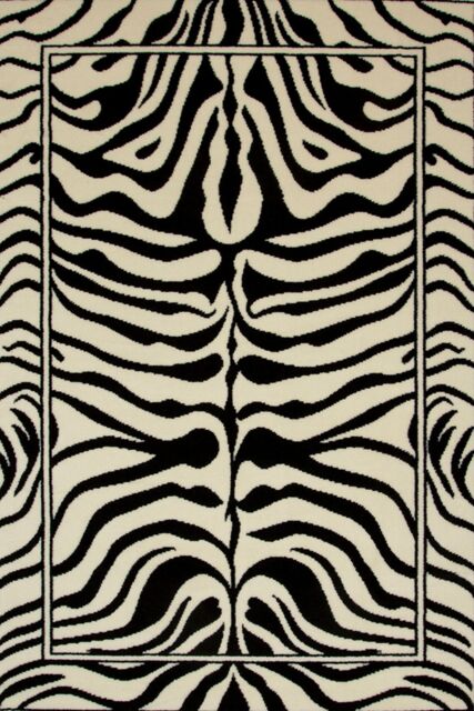 Kukoon Black White Zebra Print Maximalist Contemporary Living Room Area Rug - Size: 60 cm x 240 cm - image 1