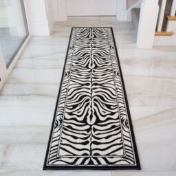Kukoon Black White Zebra Print Maximalist Contemporary Living Room Area Rug - Size: 60 cm x 240 cm - thumbnail 3
