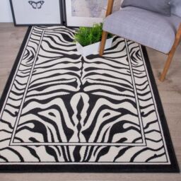 Kukoon Black White Zebra Print Maximalist Contemporary Living Room Area Rug - Size: 60 cm x 240 cm - thumbnail 6
