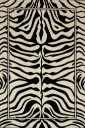 Kukoon Black White Zebra Print Maximalist Contemporary Living Room Area Rug - Size: 60 cm x 240 cm - thumbnail 1