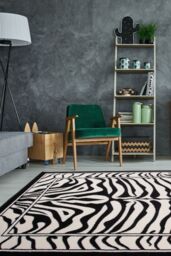 Kukoon Black White Zebra Print Maximalist Contemporary Living Room Area Rug - Size: 60 cm x 240 cm - thumbnail 2