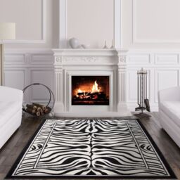 Kukoon Black White Zebra Print Maximalist Contemporary Living Room Area Rug - Size: 60 cm x 240 cm - thumbnail 4