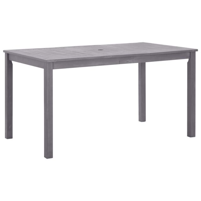 Berkfield Home Garden Table Grey Wash 140x80x74 cm Solid Acacia Wood - Size: 140 x 80 x 74 cm - image 1