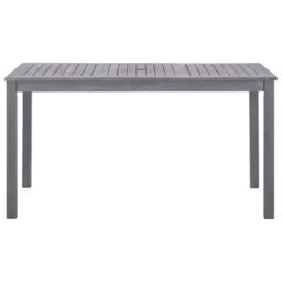 Berkfield Home Garden Table Grey Wash 140x80x74 cm Solid Acacia Wood - Size: 140 x 80 x 74 cm - thumbnail 2