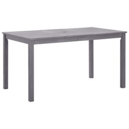 Berkfield Home Garden Table Grey Wash 140x80x74 cm Solid Acacia Wood - Size: 140 x 80 x 74 cm