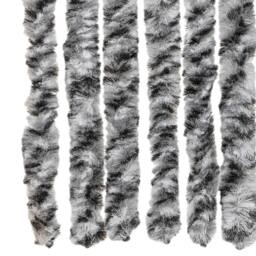 Berkfield Home Fly Curtain Grey & Black & White 56x185 cm Chenille - thumbnail 5