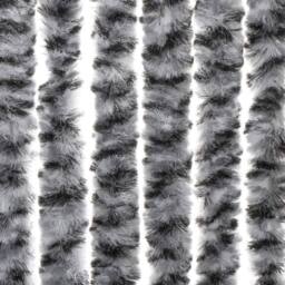 Berkfield Home Fly Curtain Grey & Black & White 56x185 cm Chenille - thumbnail 6