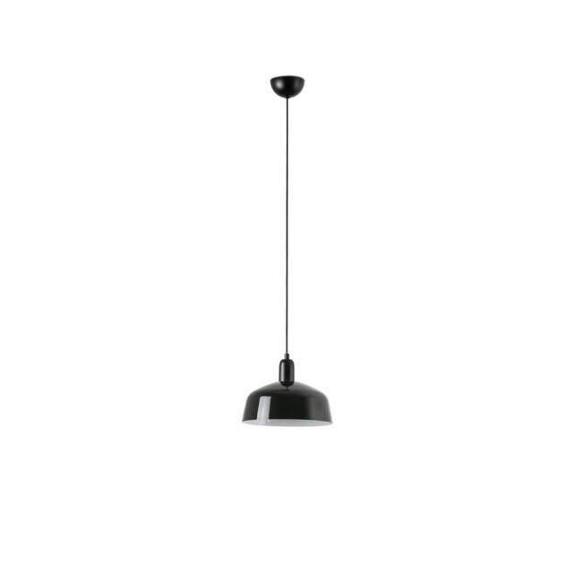 Netlighting Tatawin Medium Dome Pendant Ceiling Light Black Gloss Black 1x E27