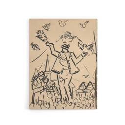 "Artery8 Study for Joy Family Ink Drawing Kubincan Canvas Wall Art in Beige - Size: W18"" x H24""" - thumbnail 1