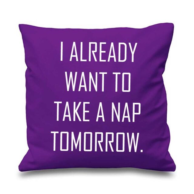 "60 SECOND MAKEOVER Purple Cushion Cover I Already Want To Take A Nap Tomorrow 16"" x 16"" Daughter Friend Gift Decorative Cushion Home Horse"
